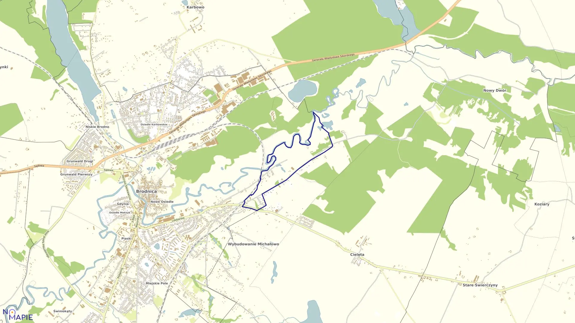 Mapa obrębu BRODNICA-19 w mieście Brodnica